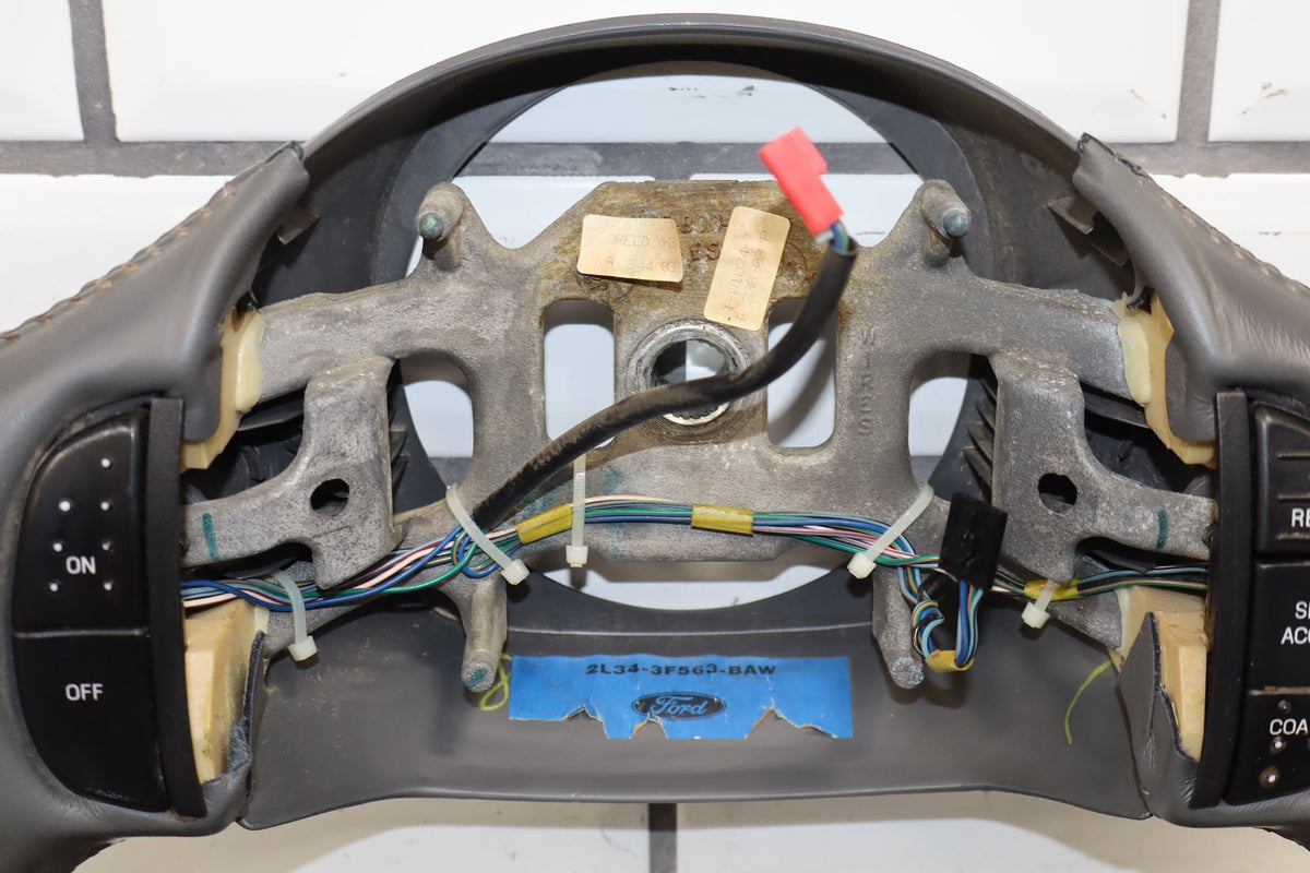 99-04 Ford F-250 F-350 Super Duty Steering Wheel OEM Gray Leather