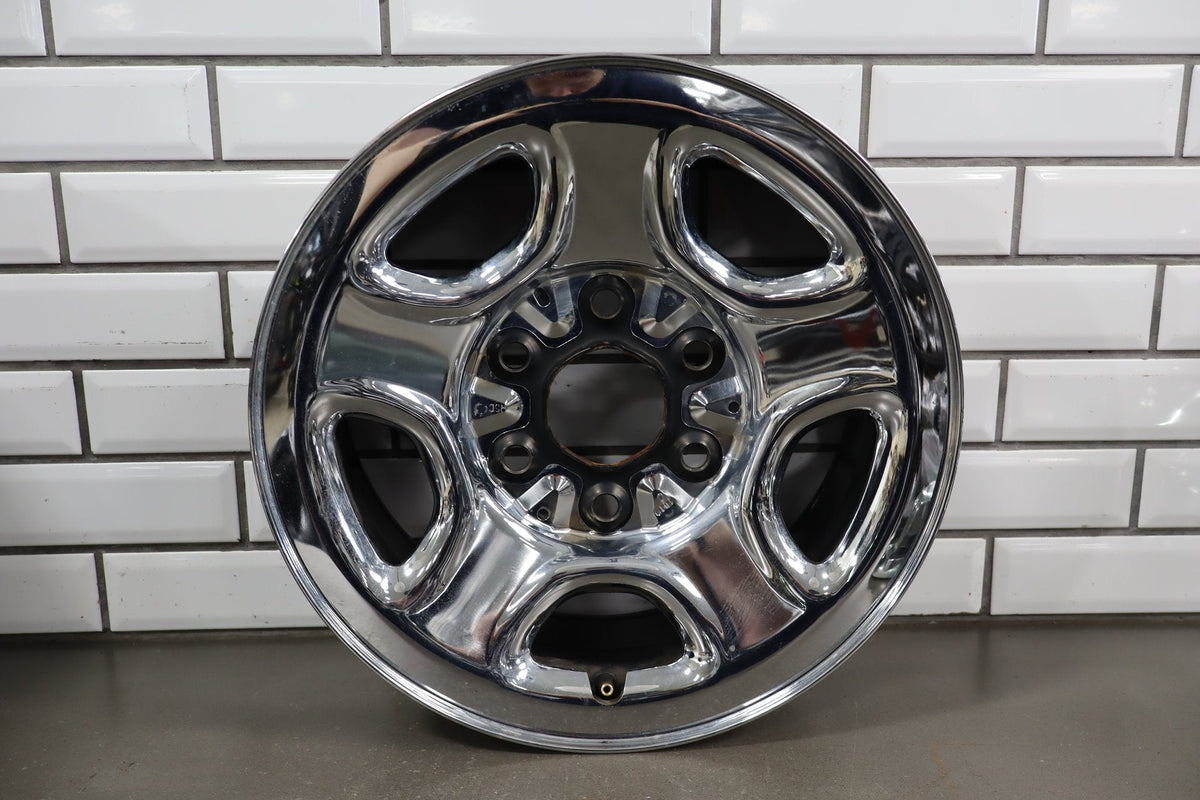 99-06 Chevrolet Silverado 16x6.5 Chrome Clad Steel Wheel Set
