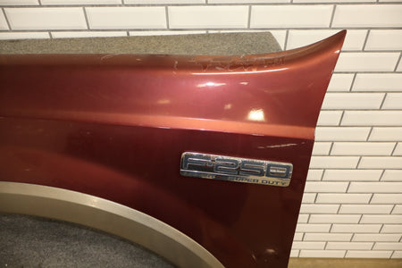 99-07 Ford F250 F350 Super Duty Driver Left LH Fender Dark Toreador Red Rust Free