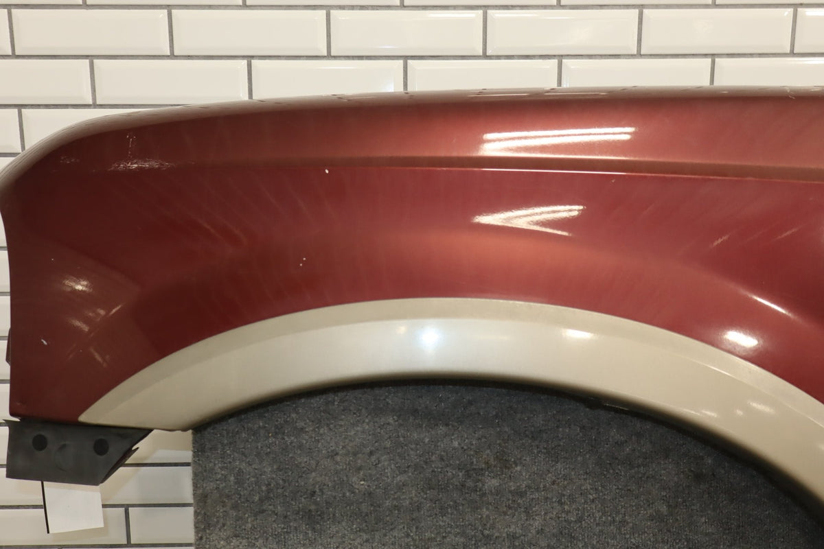 99-07 Ford F250 F350 Super Duty Driver Left LH Fender Dark Toreador Red Rust Free