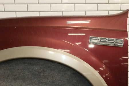 99-07 Ford F250 F350 Super Duty Driver Left LH Fender Dark Toreador Red Rust Free
