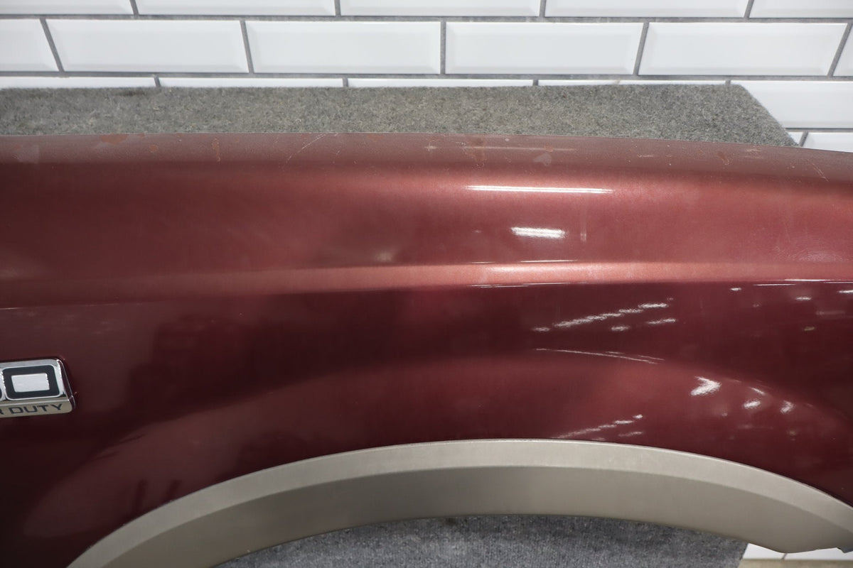 99-07 Ford F250 F350 Super Duty Passenger Right RH Fender Dark Toreador Red Rust Free
