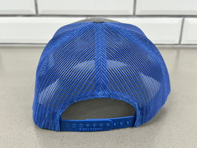 J&J Gray & Royal Blue Embroidered Richardson 112 Trucker Adjustable Hat with Free Shipping
