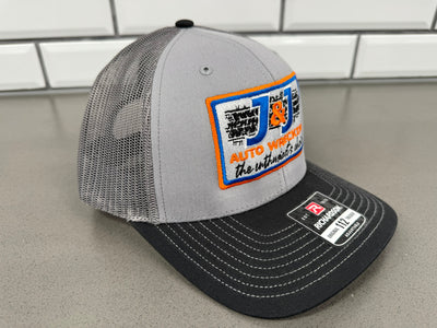 J&J Light Gray & Black Embroidered Richardson 112 Trucker Adjustable Hat with Free Shipping