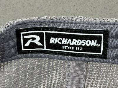 J&J Light Gray & Black Embroidered Richardson 112 Trucker Adjustable Hat with Free Shipping