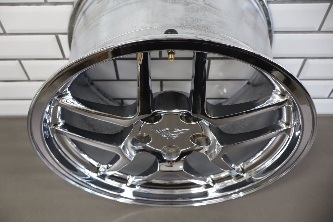 C5 Corvette Z06 Single (1) REAR 18x10.5 Wheel Double 5 - Spoke Chrome