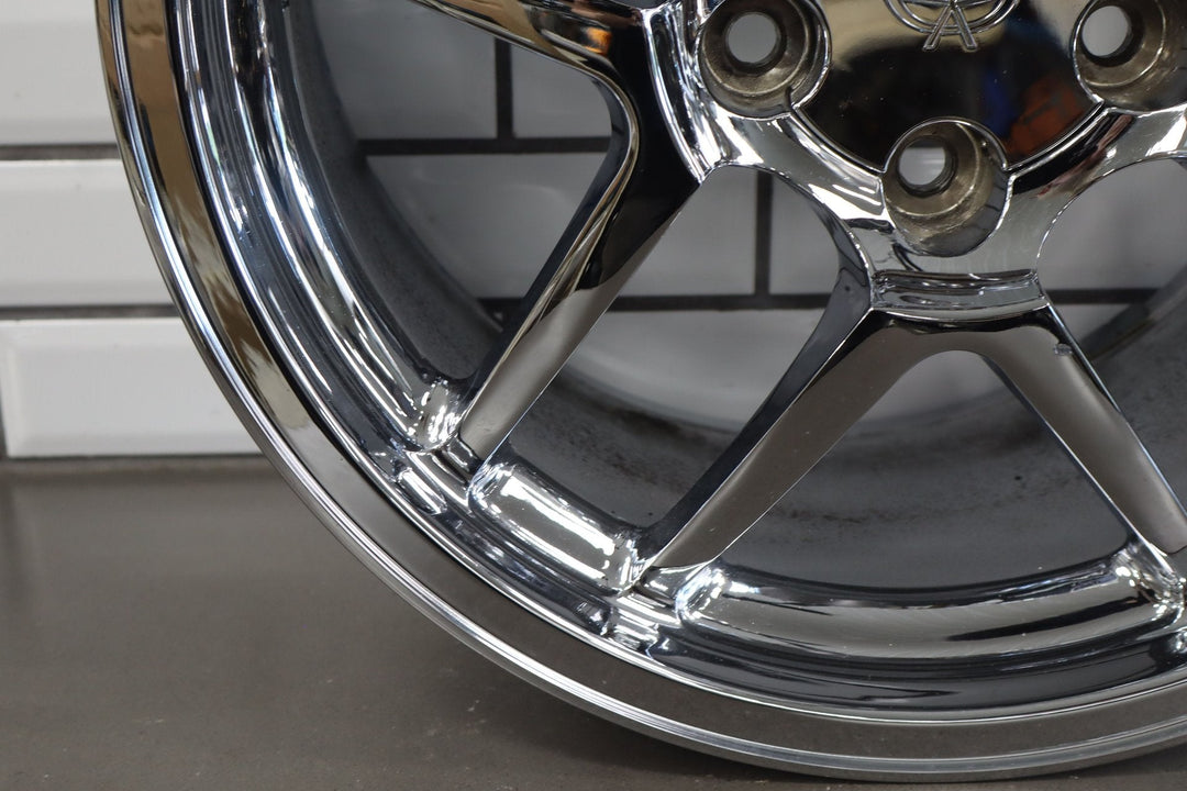 C5 Corvette Z06 Single (1) REAR 18x10.5 Wheel Double 5 - Spoke Chrome