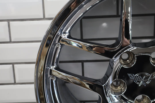 C5 Corvette Z06 Single (1) REAR 18x10.5 Wheel Double 5 - Spoke Chrome