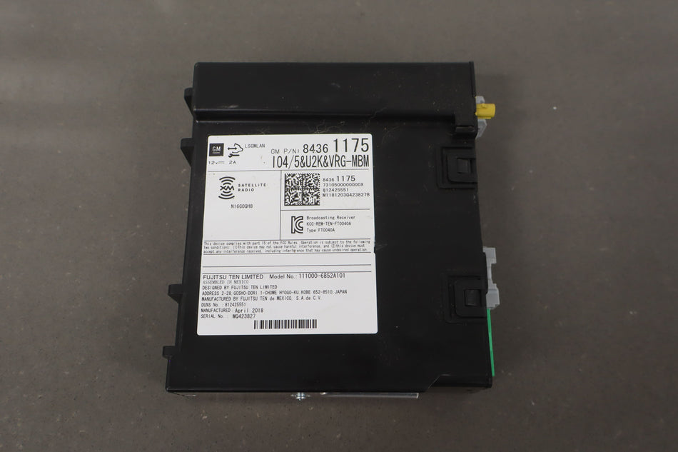 2018 Chevrolet Colorado- Radio Module