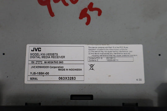 JVC KW - X830BTS Digital AM - FM - Receiver W/Bluetooth