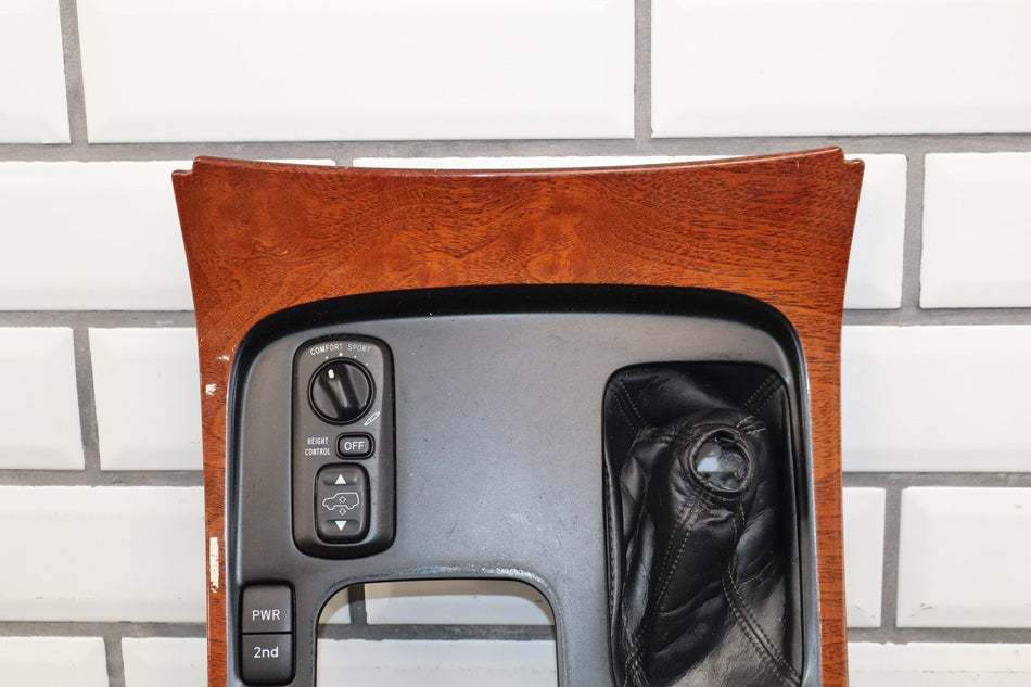Lexus LX470 Center Console Wood Trim Shifter Bezel w/ Boot 1998-2002 (Sun Fade)
