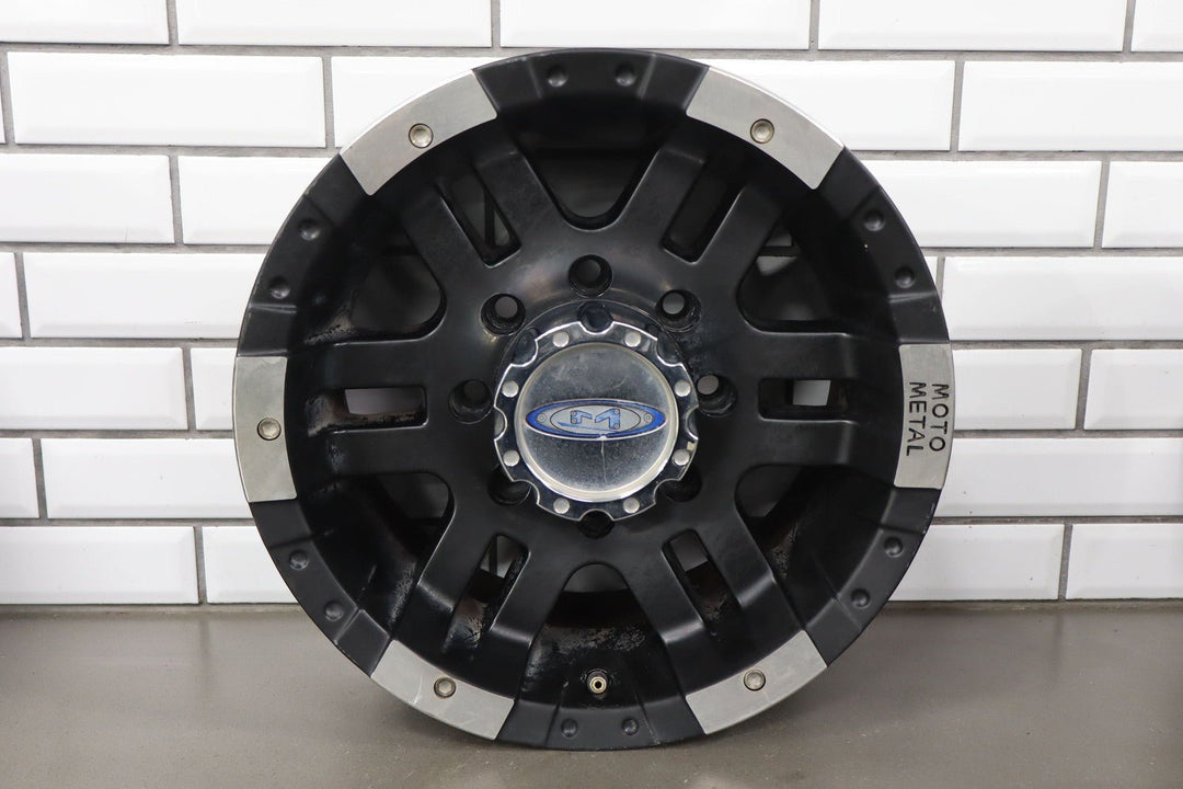 Set of 4 Metal Moto M0951 16x8 Wheels Removed From 2001 GMC Sierra 2500