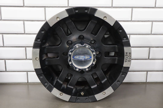 Set of 4 Metal Moto M0951 16x8 Wheels Removed From 2001 GMC Sierra 2500