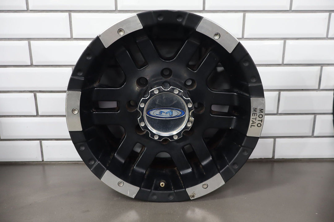 Set of 4 Metal Moto M0951 16x8 Wheels Removed From 2001 GMC Sierra 2500
