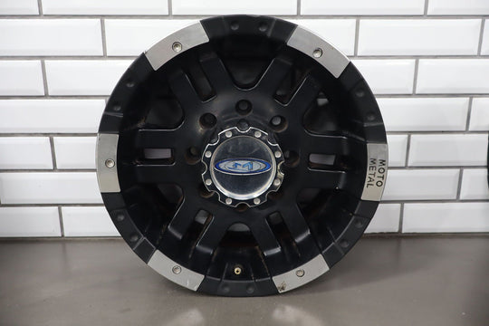 Set of 4 Metal Moto M0951 16x8 Wheels Removed From 2001 GMC Sierra 2500