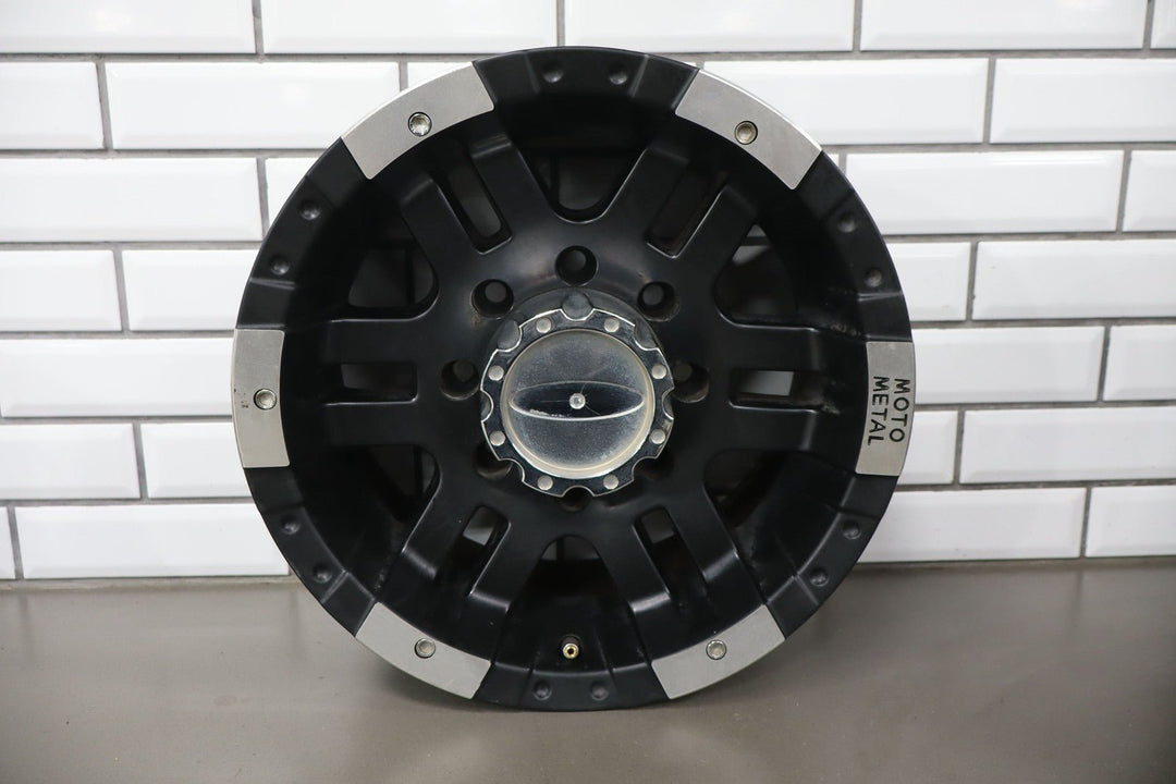 Set of 4 Metal Moto M0951 16x8 Wheels Removed From 2001 GMC Sierra 2500