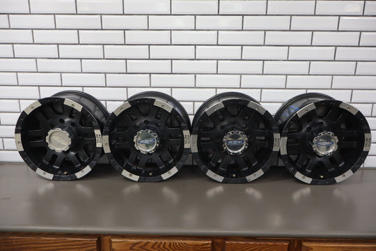 Set of 4 Metal Moto M0951 16x8 Wheels Removed From 2001 GMC Sierra 2500