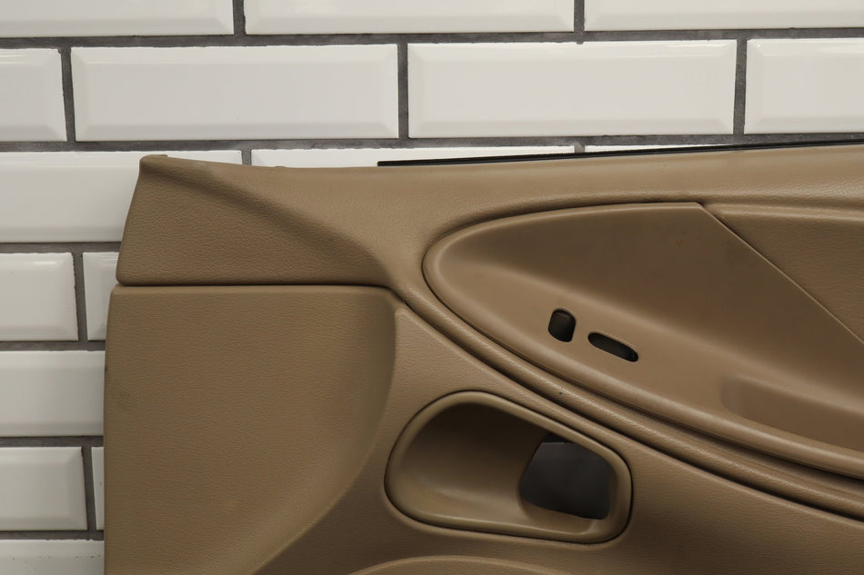 99-04 Ford Mustang Passenger Right RH Front Door Trim Panel Medium Parchment Tan