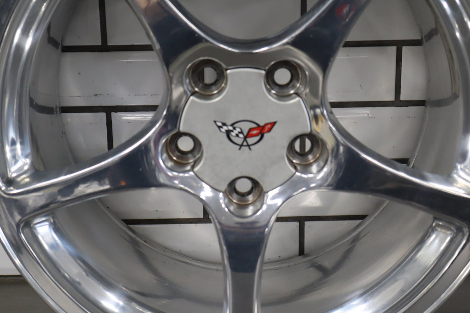 2000-2004 Chevrolet Corvette C5 Rear 18x9.5" OEM 5 Spoke Wheel | Polished