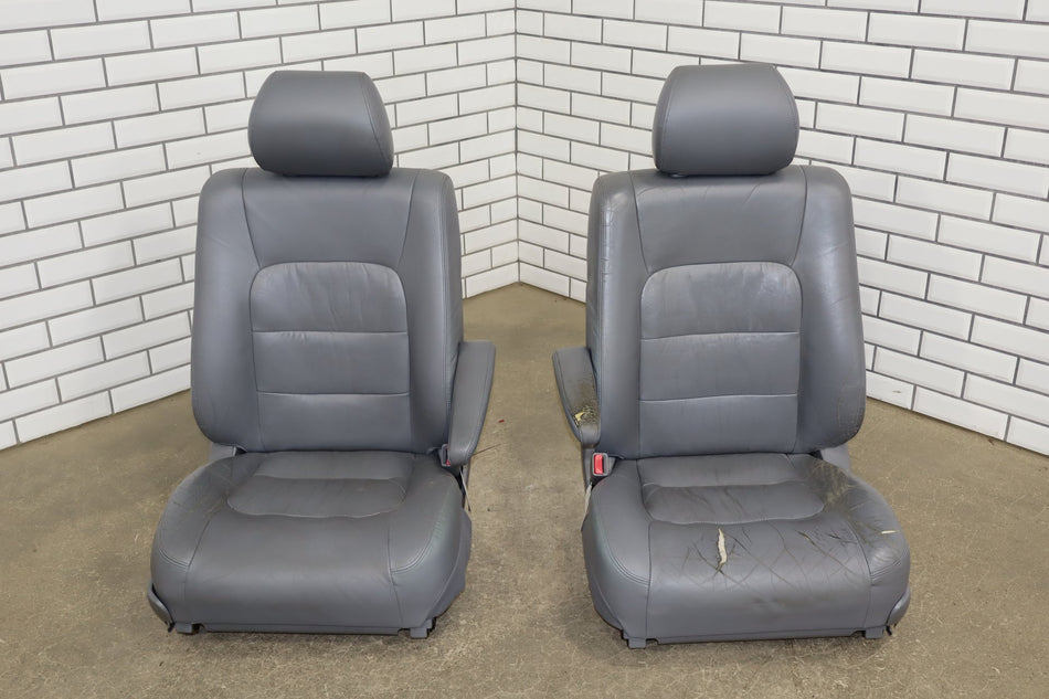 1998-2002 Lexus LX470 Front/ 2nd Row Leather Heated Seats Set Gray 10