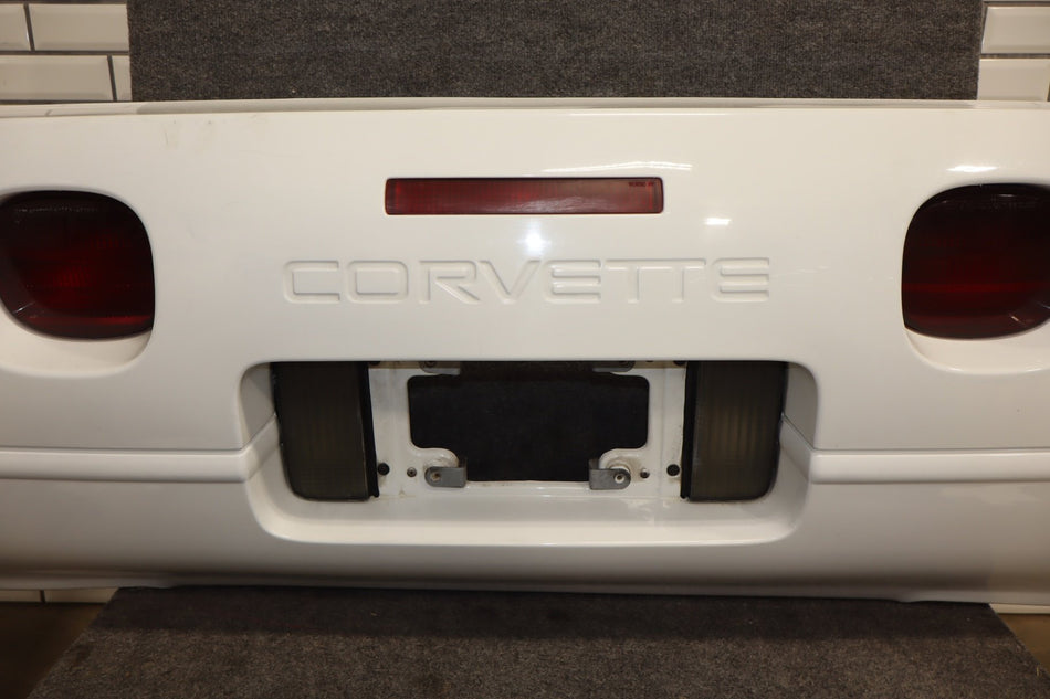 1991-1996 C4 Corvette Base Model OEM Rear Bumper W/Lights Finish Panel Artic White
