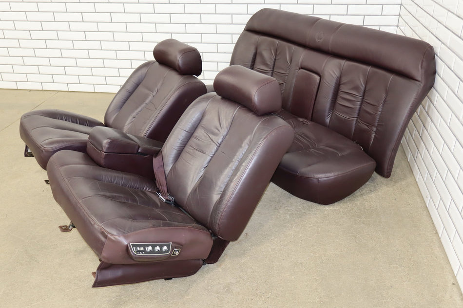 1993-1996 Cadillac Fleetwood Brougham Leather Power Seats Set Bordeaux Red 75