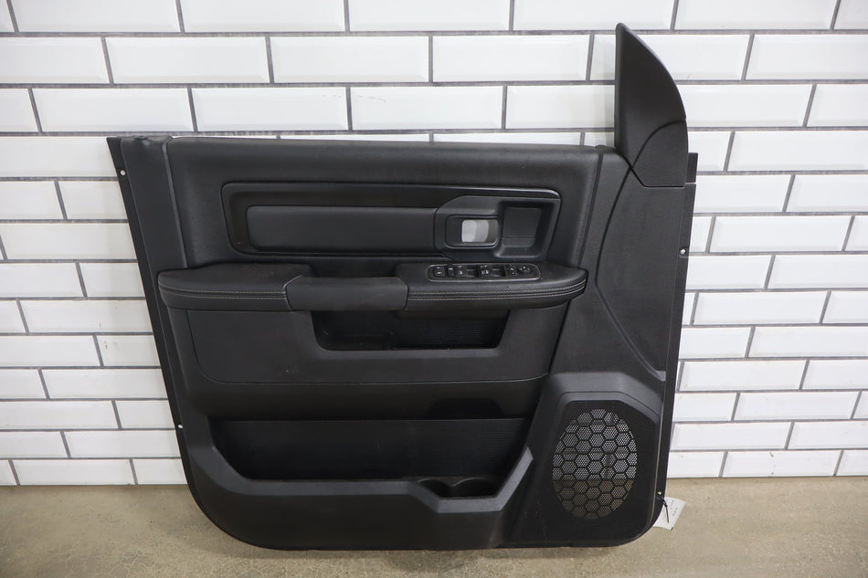 2013-2018 Ram 4th Gen Black Rebel Leather Door Panel Set Front/Rear OEM