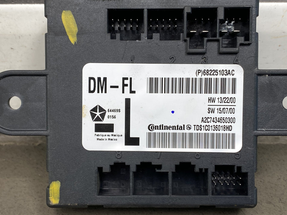 2016 Ram 1500 DS - Left Front Door Control Module PN: 68225103ac