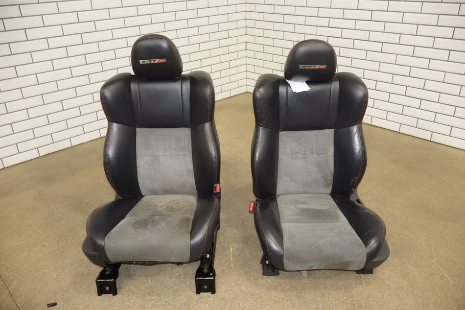 06-10 Dodge Charger SRT8 Suede Leather Seat Set Dark Gray DB