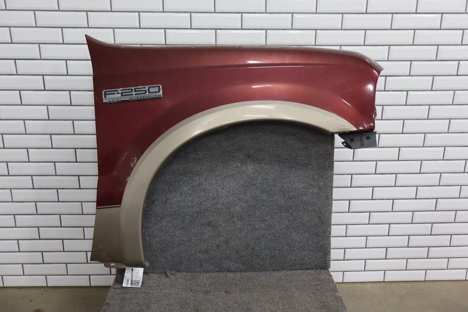 99-07 Ford F250 F350 Super Duty Passenger Right RH Fender Dark Toreador Red Rust Free