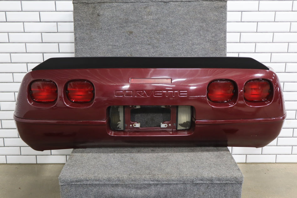 1991-1996 C4 Corvette Base Model OEM Rear Bumper W/Lights Finish Panel Ruby Red