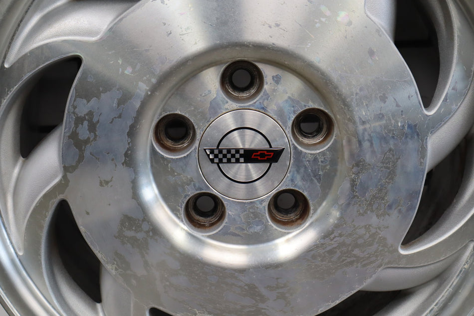 93-96 Chevrolet Corvette C4 Right RH 17x8.5 Machined Finish Sawblade Wheel OEM