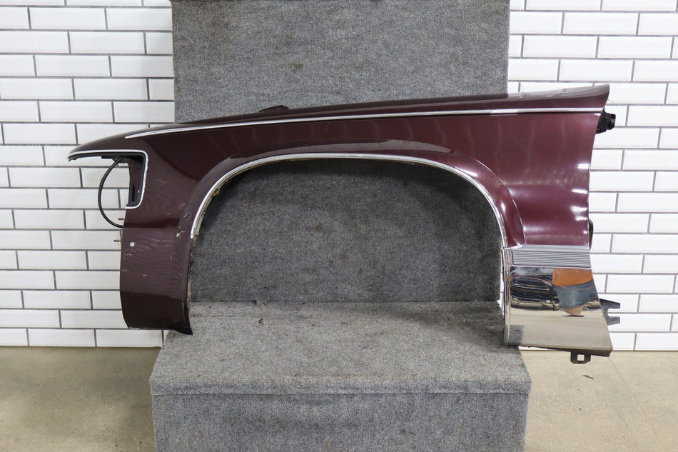 1993-1996 Cadillac Fleetwood Brougham Left Fender 12522160 Dark Cherry 77 12522160