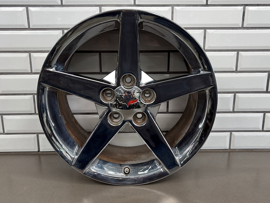 05-13 Chevy Corvette C6 Chrome Staggered Wheel Set of 4 OEM