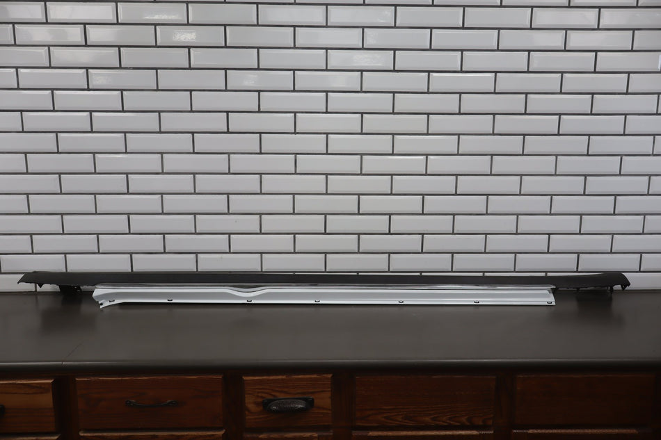 2015 Tesla Model S 85D Left Rocker Molding Solid White PBCW