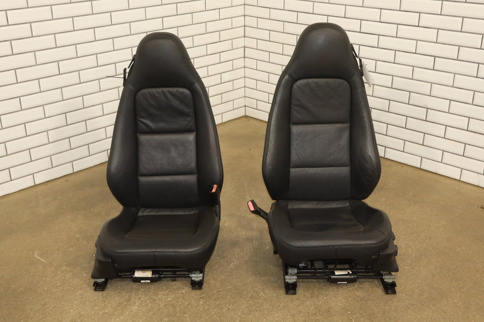 BMW Z3 E36 Roadster Black Leather Seats Set Pair Left/Right OEM