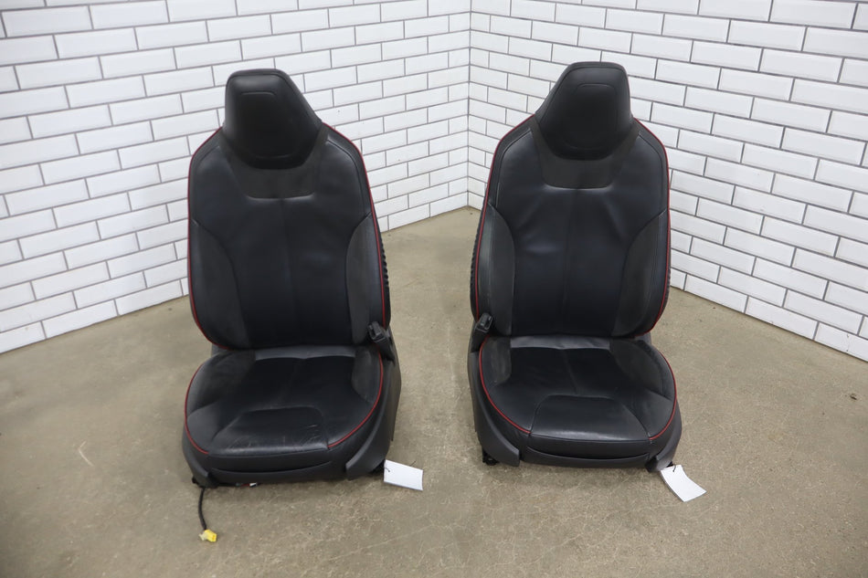 2014 Tesla Model S P85 Leather Seat Set Black OEM Front/Rear