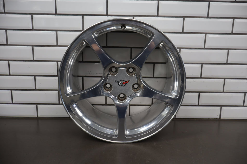 2000-2004 Chevrolet Corvette C5 Rear 18x9.5" OEM 5 Spoke Wheel | Polished