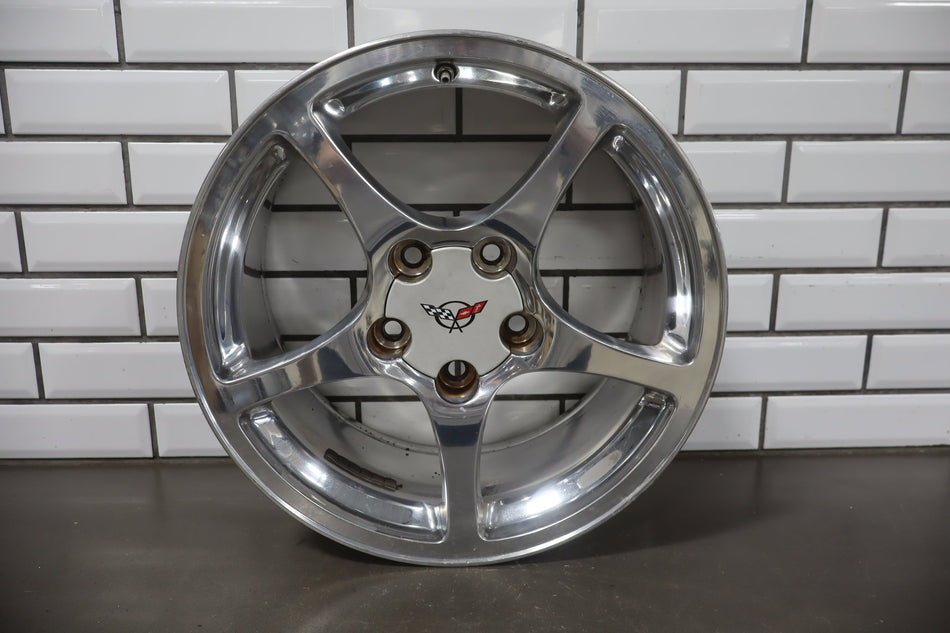 2000-2004 Chevrolet Corvette C5 Front 17x8.5 OEM 5 Spoke Polished Wheel
