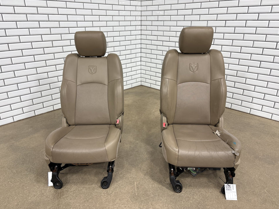 2011 Ram 1500 Laramie Seats Set Light Pebble Beige/Bark Brown KT