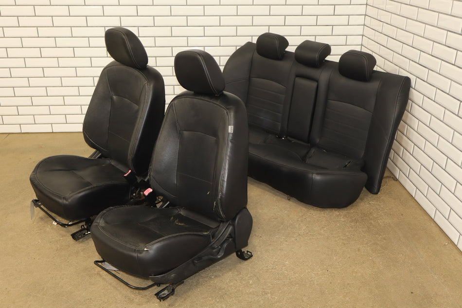 08-15 Mitsubishi EVO X Leather Seats Set OEM Heated Black 11J