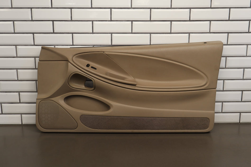 99-04 Ford Mustang Passenger Right RH Front Door Trim Panel Medium Parchment Tan