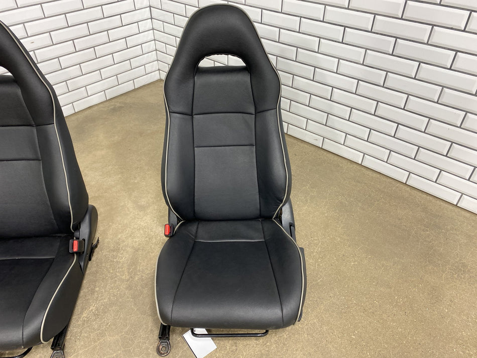 00-05 Toyota MR2 Spyder (ZZW30) Front Seats Pair Left Right Black Leather OEM