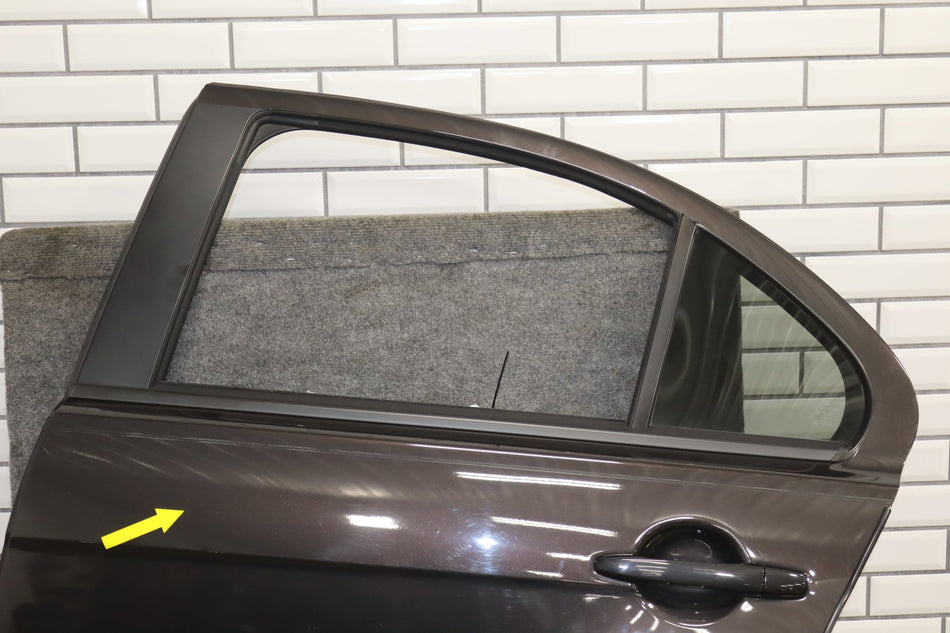 08-15 Mitsubishi EVO X Left Rear Door OEM Phantom Black U02 5730A673