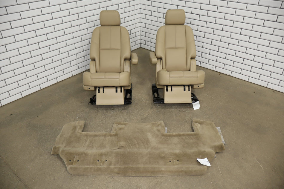 07-14 Chevrolet Tahoe GMC Yukon 2nd Row Captains Chairs Seats Light Cashmere 333