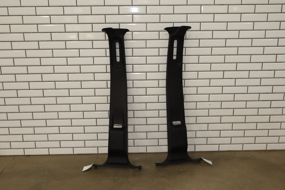 99-07 Ford F250 F350 Super Duty Crew Cab Pair Interior B Pillar Trim Panel Black