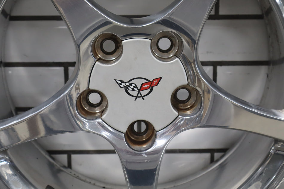 2000-2004 Chevrolet Corvette C5 Front 17x8.5 OEM 5 Spoke Polished Wheel