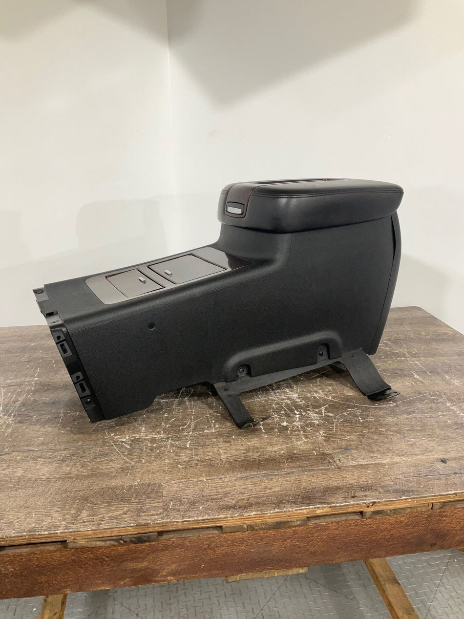07-09 GMC Yukon Denali Complete Floor Console W/Leather Lid(Woodgrain/Black 19i)