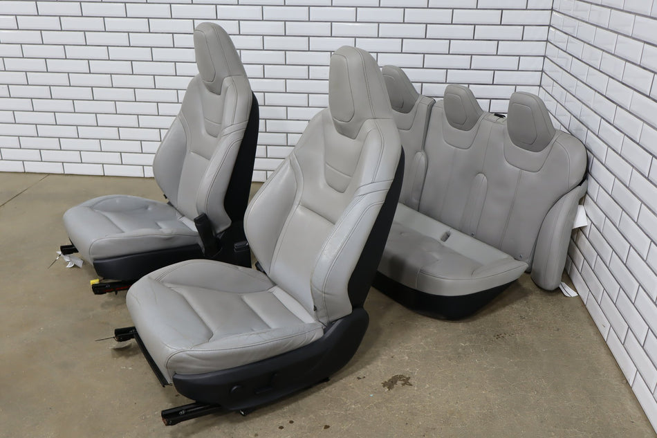 2015 Tesla Model S Synthetic Leather (Leatherette) Seats Set Gray DGY