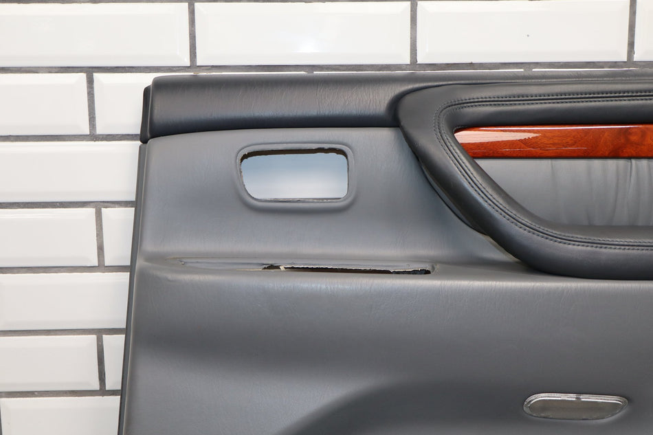1998-2002 Lexus LX470 Right Rear Door Trim Panel Gray 10